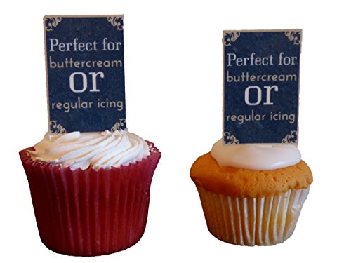 Ruby Wedding 40th Anniversary Edible Cupcake Toppers - Stand-up Wafer Cake Decorations (Pack of 24), Red - Image 3