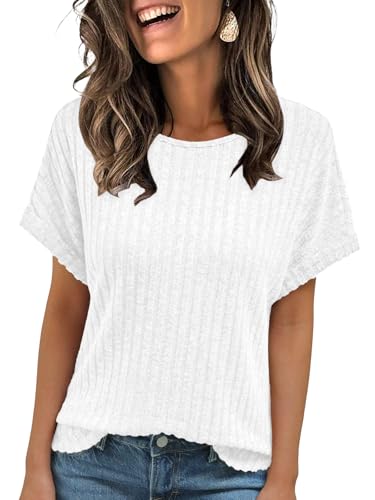 Image of AUTOMET Womens Short Sleeve Tops Fall Shirts 2026 Lightweight Sweater | Dressy Casual Blouse, Fashion Summer Clothing, Cute Spring Outfits, Business Work Tunic, Trend Boho