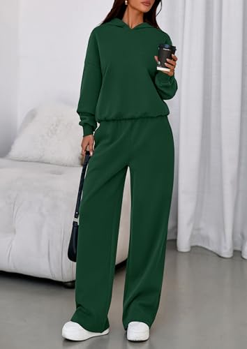 Image of PRETTYGARDEN Womens Sweatsuits 2 Piece Set 2026 Casual Winter Long Sleeve Hoodie Loose Wide Leg Sweatpants Fall Tracksuit