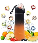 Air Scented Water Bottle with 10 Flavour Pods,700ml BPA Free Sport Starter Up Kids Drinking Tritan Bottle,0 Sugar Calorie Flavoured Bottle for Cycling,Fitness,School,Hiking,Climbing(Black&Orange)