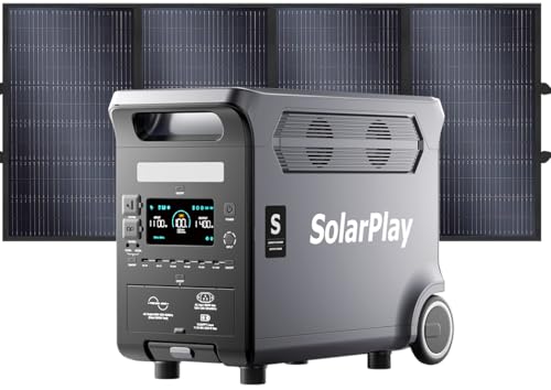 Amazon.co.jp: SolarPlay Q3600 ポータブル電源 ソーラーパネル 400W
