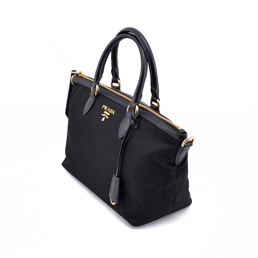 Prada Black Tessuto Nylon Two-Way Satchel Handbag for Women New