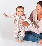 Burt's Bees Baby Baby Girl's Romper Jumpsuit, 100% Organic Cotton One-Piece Coverall, Blossom Peony, 3-6 Months