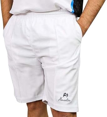 Henselite Lawn Bowling Sports Shorts in White, Black and Grey