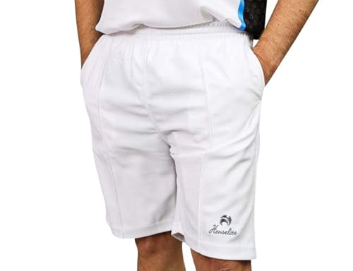 Henselite Lawn Bowling Sports Shorts in White, Black and Grey (L, White)