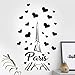 Adesivo da parete con torre Eiffel di Parigi per camera da letto cucina decorazione decorativa in vinile, decorazione per soggiorno casa amore viaggio cameretta dei bambini, rimovibile per corridoio