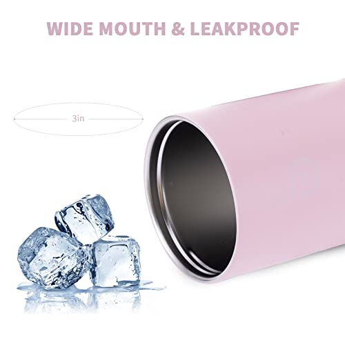 Bottle Bottle Kids Water Bottles 12 Oz Kids Insulated Water Bottle With Leak Proof Lid Double Wall Vacuum Stainless Steel Water Bottle Keeps Hot And Cold For Boys Girls School Sports Travel (Pink) #TOP3