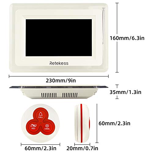 Retekess T114 Restaurant Pager System,6 Partition Modes,Customers Patient Call System,10 3-Key Alert Call Button For Hospital,Restaurant,Nursing Home,Cafe,Bar #TOP7