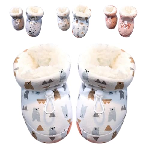 Image of Pousbo Warm Fur Baby Boots, 2024 New Warm Cozy Fleece Baby Booties, Winter Snow Anti-Slip Soft Sole Warm Sock Shoes