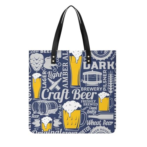 Tote bag Bière Bleue : grand sac à main shopper pour femmes idéal en voyage
