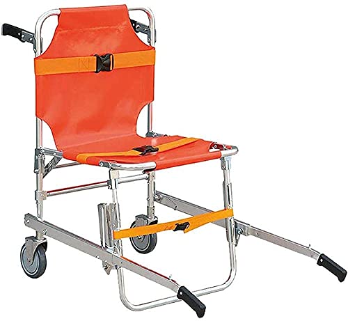 Dntum Light Weight Folding Ambulance Chair Aluminum Evacuation Lift with 3 Adjustable Straps Quick Release Buckles-Blue,Yellow