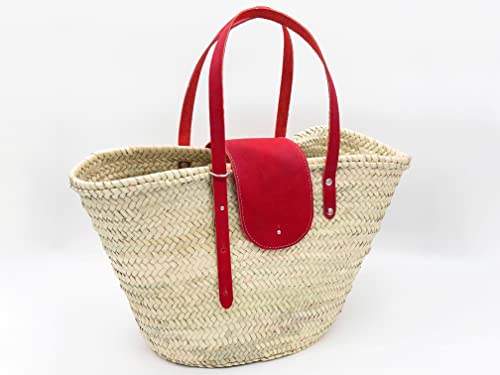 Bolso canasta francés con asa de cuero miniatura 6