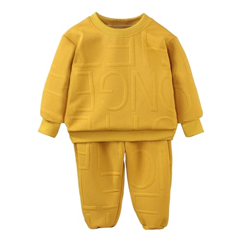 スウェットセットアップ 子供 無地 カジュアル トレーナー 男の子 英字 韓国 おしゃれ 長ズボン 女の子 ストレッチ ゆったり ルームウェア キッズ 柔らかい ジャージ 上下 通気性 快適 ベビー スポーツ 通園 通学 普段着 運動(ゴールド,110)