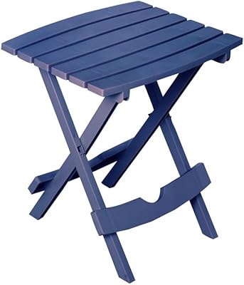 Adams Quik-Fold Outdoor Plastic Side Table, Monaco Blue, 15