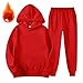 Toddler Boys Girls Sweatsuit Solid 2 Piece Sweatsuits for Teens Kids Sweatshirts and Joggers (Red, 13-14 Years)