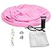 Best Choice Products Kids Indoor & Outdoor Hanging Hammock Swing Tent Set w/Inflatable Base, Ropes, and Multicolor LED String Lights, Pink