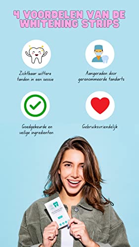 Love2smile PAP+ Premium strips - Whitening Strips - De Natuurlijke tandenbleker van Nederland & België - Goedgekeurde Tandenbleek Strips - Teeth Whitening Strips - Wittere Tanden - Zonder Peroxide - Image 4