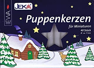 Richard Glässer 29320 - Candele per bambola, diametro 10 mm, confezione da 20, colore: Bianco