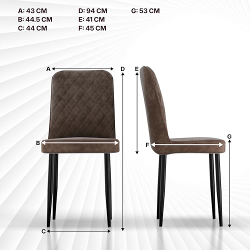 Image of IKON Premium Velvet Dining Chair with Cushioned Seat & Metal Legs | Premium Accent Chair for Living Room, Bedroom & Balcony | D.I.Y (Amber Brown)