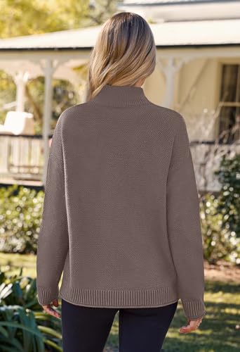 Image of MEROKEETY Women's Turtleneck Long Sleeve Sweater 2025 Fall Cozy Knit Loose Casual Trendy Pullover Tops Winter Clothes