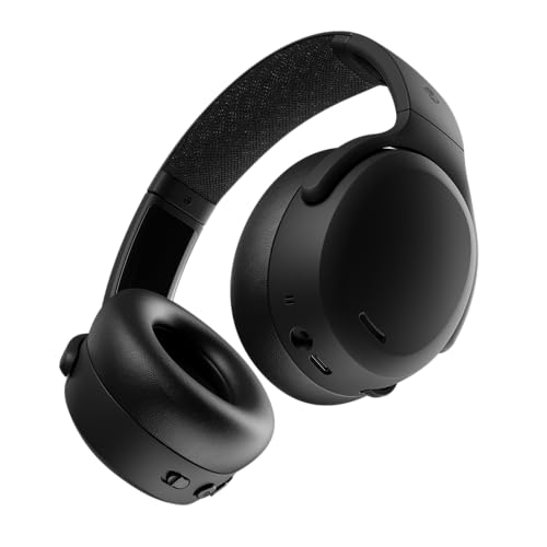 Skullcandy Crusher ANC 2 Over-Ear 4-Mic Active Noise Cancelling Wireless Headphones with Sensory Bass, 40mm Drivers, Dual-Device Pairing, 50Hr Battery, Alexa Enabled – Black