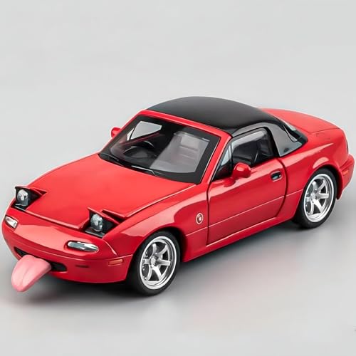 MODVKVK Mazda MX-5 Miata 1:32 Modellauto, Spielzeugauto mit Licht & Musik, Abnehmbares Verdeck, Zurückziehfunktion, Legierungsdruckguss, Ideal für Kinder ab 3 Jahren & Sammlermodellauto (Rot) MODVKVK Mazda MX-5 Miata 1:32 Modellauto, Spielzeugauto mit Licht & Musik, Abnehmbares Verdeck, Zurückziehfunktion, Legierungsdruckguss, Ideal für Kinder ab 3 Jahren & Sammlermodellauto (Rot)