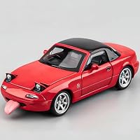 Mazda MX-5 Miata 1/32 – Modèle Die-cast, Lumières Et Sons, Toit Amovible – Jouet Ou Collection – Bleu, 14,5 Cm