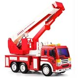 Lihgfw Geburtstags-Geschenk-Feuer-Rettungs-Fahrzeug-Fernsteuerungsauto Feuerwehrleiter Kran Haken Auto-Technik-LKW Elektrische Kinderspielzeugauto Junge Auto (Color : Rescue car)