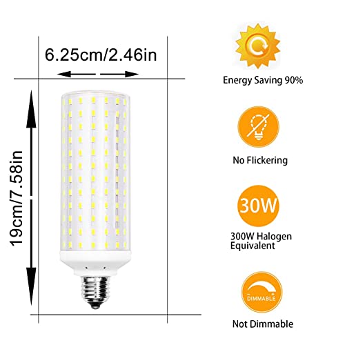 TRIJZHOU E27 LED Light Bulb 300W Halogen Equivalent Cool White 6000K 3680 Lumen AC 100-265V Medium Screw Base Non-Dimmable 360°Beam Angle No Flicker Corn led Bulb 1 Pack - Image 2