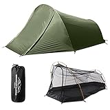 2 Personas Tienda Campaña, Ultraligera Tienda Senderismo Portátil Impermeable Ventilación Doble Capa Peso Ligero Acampar Tienda con Bolsa Almacenamiento para Senderismo Montañismo (Verde)
