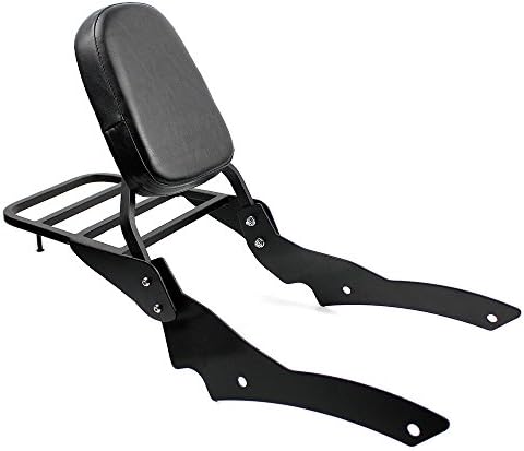 UltraSupplier Black Backrest Sissy Bar Luggage Rack for Yamaha V-Star Vstar 650 Custom 1998-up