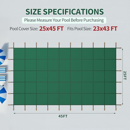 Cobertor de seguridad para piscina 25x45 ft miniatura 2