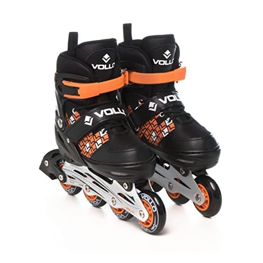 Patins In Line Laranja e Preto Médio Vollo Sports