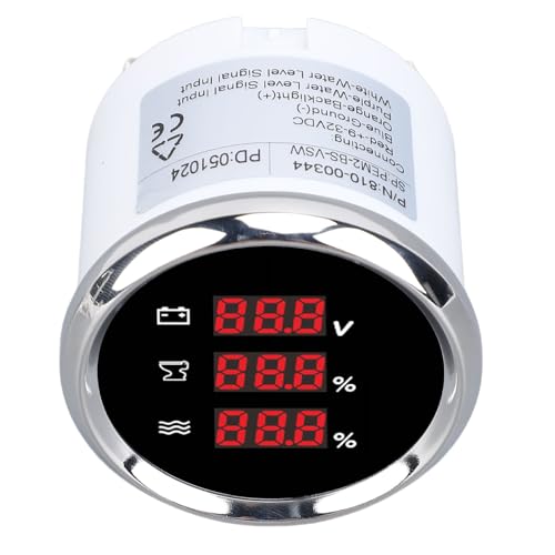 Medidor digital de voltaje IP67 con retroiluminación regulable y bisel de acero para barcos 5