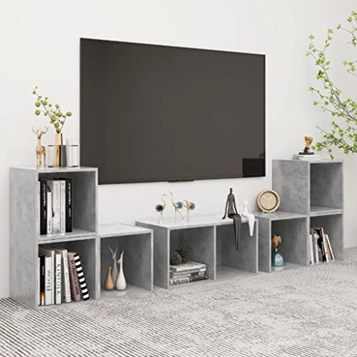 Générique Ensemble de Meubles TV 6 pcs Gris béton Bois d'ingénierie,Meubles, Meubles TV,3080055