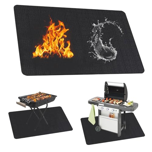 Base ignífuga, fibra de vidrio de silicona, alfombrilla para barbacoa, protección del suelo, reutilizable, material antiadherente, fácil de limpiar, resistente al agua, alfombrilla para barbacoa al
