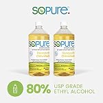 SoPure 2X945 mL Honeysuckle Hand Sanitizer Refills Bottles - Produced from 80% USP Grade Ethyl Alcohol, Moisturizing, Non-Sticky Hand Sanitizer, Natural Vegetable Ingredients and Enriched with Vitamin E