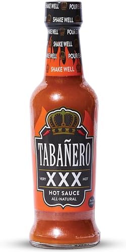 Image of Tabanero Extra Spicy XXX Hot Sauce, All Natural, 5 oz Small Glass Bottle