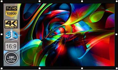 SAVSOL100 Inches Diagonal, 16:9 Aspect Ratio, 87 Inches x 49 Inches, Black Coated from Back Side Technology Universal Eyelets Type Foldable Projector Screen (Width 221 cms x 125 cms Height)