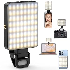 Selfie Light, Magnetic Phone Light, 128 LED Camera Light 3 Light Modes 10 Level Rechargeable Clip Light, Portable Phone Light for Laptop, Camera YouTube, Video Conference, Live Streaming