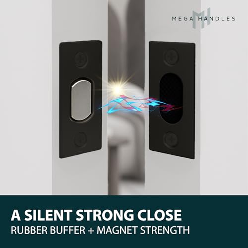 Magnetic Door Latch & Catch, Silent No-Slam, Mega Handles, Square Spindle - image 4
