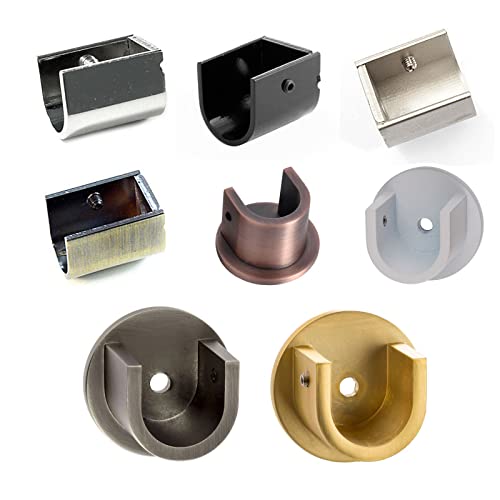 MDEKOR Wandlager für Gardinenstangen mit Ø 19 mm | Inklusive Befestigungsmaterial Metall |Edelstahl-Optik | Montage in der Fensternische oder von Wand zu Wand