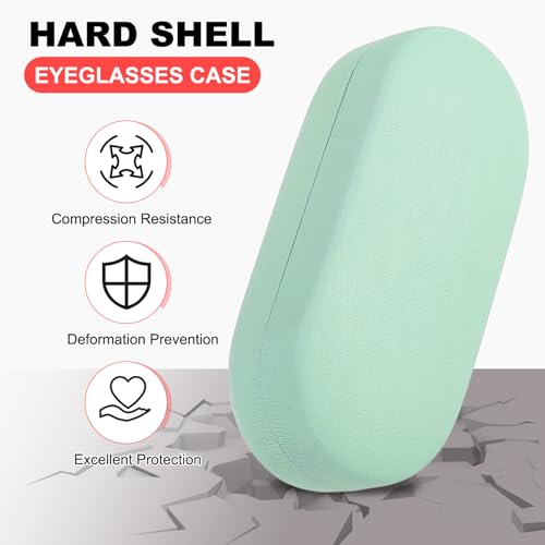 Image of PATIKIL Hard Shell Eyeglasses Case, PU Leather Large Glasses Case Litchi Grain Protective Sunglasses Organizer for Women Men