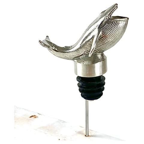 Whale Wine Pourer & Aerator. A heavy duty stainless steel pourer that aerates as it flows and pours. Cover