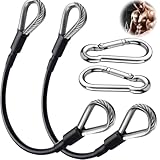10" Gym Cable Extension, 0.2" Thick Pulley Cable Machine Attachment Fitness Extension Steel Wire Rope Replacement, Compatible with Home Gym for Lat/Tricep Pull Down, Leg Extensions Machine,(2pcs)