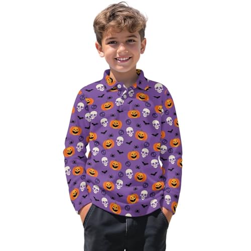 Boys Golf Shirts 3-16Y Kids 1/4 Button Collared Long Sleeve Tennis Tops Fall Holiday Party Clothes Activewear2