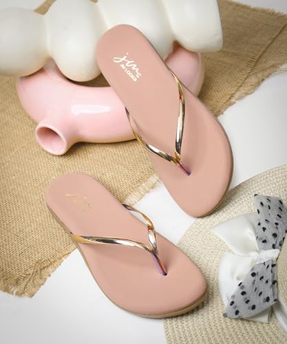Image of JM LOOKS Women's Flats| Fashion Thong Style Slip-On Flats | Comfortable Casual Sandals