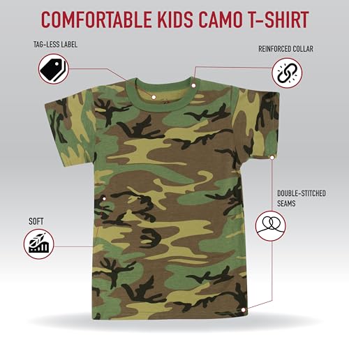 Rothco Kids Camo T-Shirt – Comfortable Outdoor Camouflage Short Sleeve Crew Neck Tee Shirt2