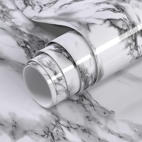 VOLEAAR Black White Marble Contact Paper