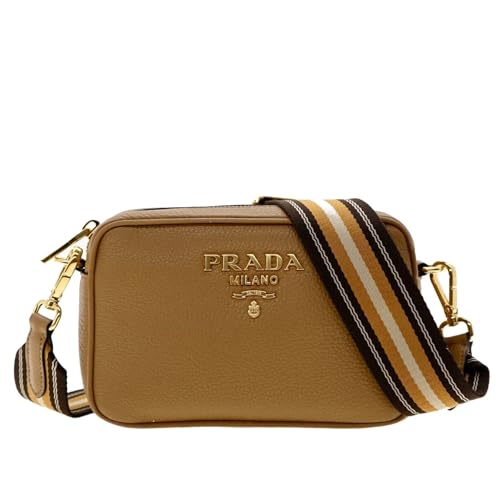 Prada Milano Leather Crossbody Bag, Small, Caramel, 7W x 5H x 2.5D inches